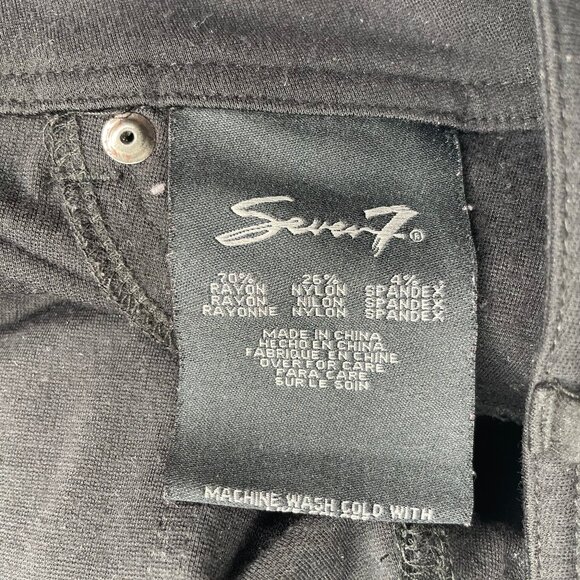 Seven7 Women's Black Bling Skinny Leg Stretch Pull On Legging Ponte Pant Sz 10 - Picture 11 of 12